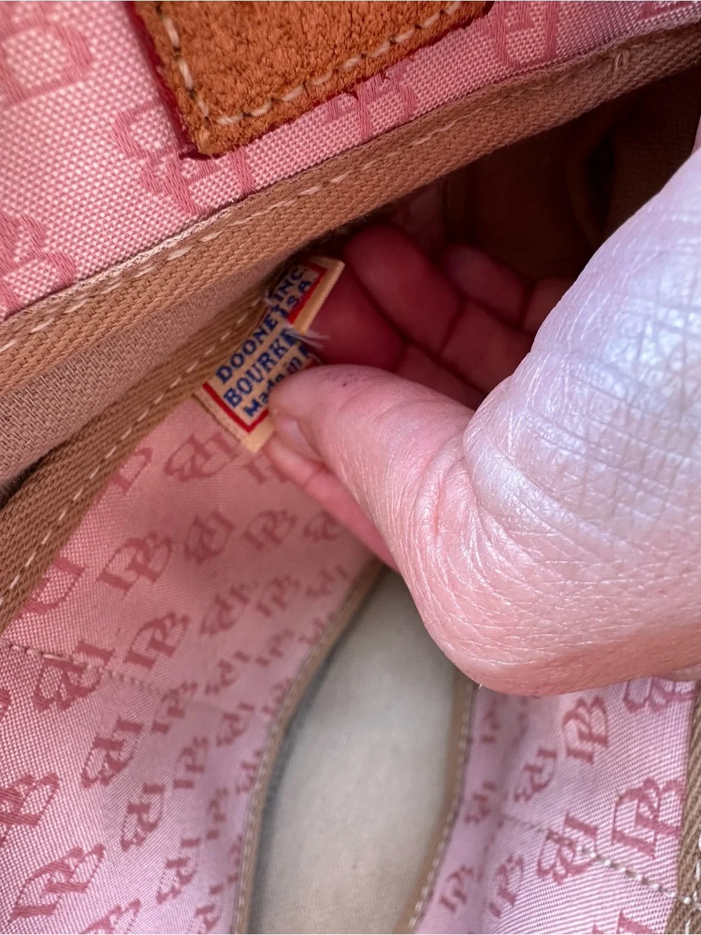 Dooney & Bourke Pink Signature Logo Tassel Tote Bag - Picture 15 of 16